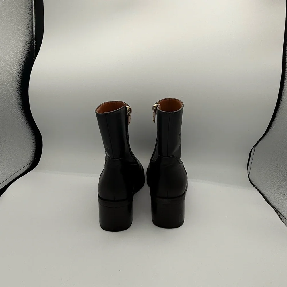 Coach Black Ankle Booties with Gold Zipper - Picture 6 of 10